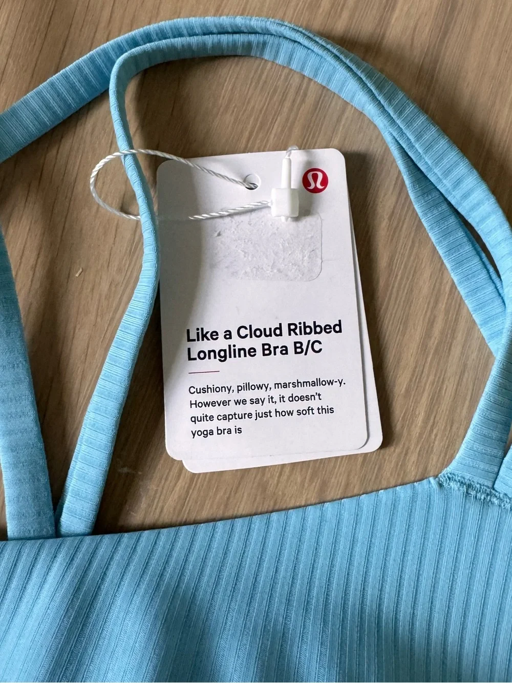 lululemon athletica Sky Blue Ribbed Crossback Sports Bra